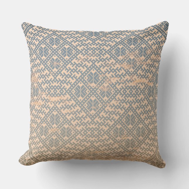 Nordic pastel traditional pattern design throw pillow (Front)