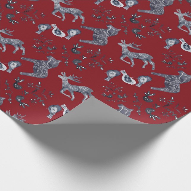 Nordic Pattern Christmas Wrapping Paper (Corner)