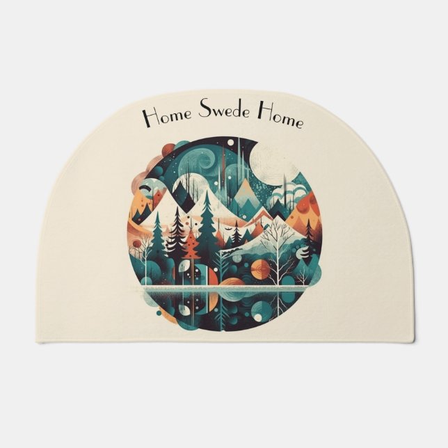Nordic Pines & Peaks, custom Doormat (Front)