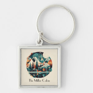 Nordic Pines & Peaks, custom Keychain