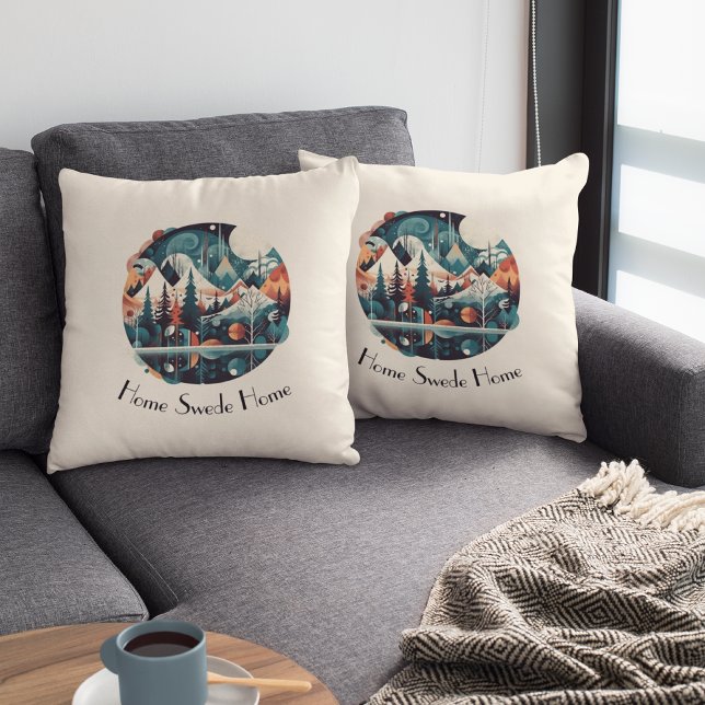 Nordic Pines & Peaks, custom Throw Pillow (Creator Uploaded)