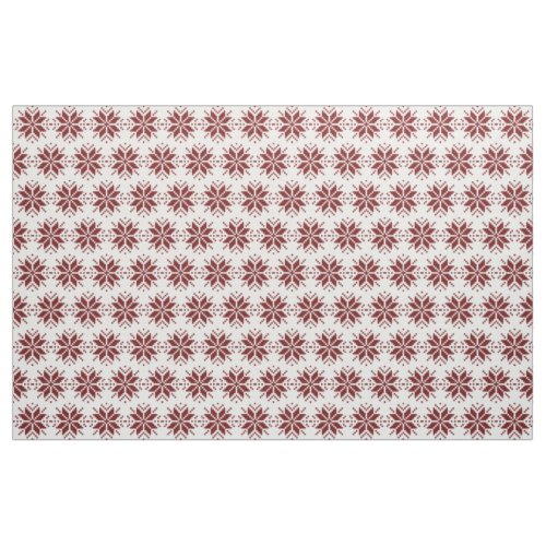 Nordic Pixel Snowflake Christmas Pattern Fabric