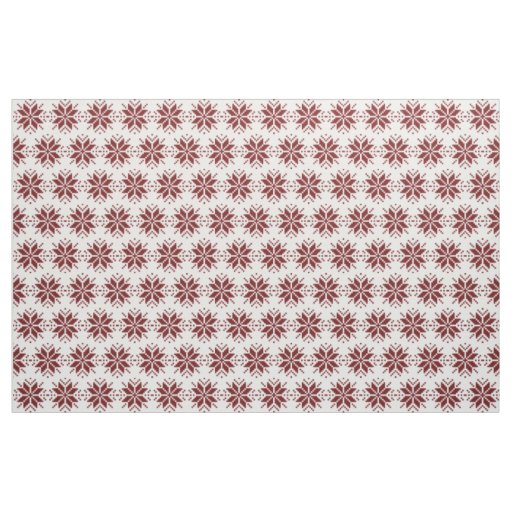 Nordic Pixel Snowflake Christmas Pattern Fabric