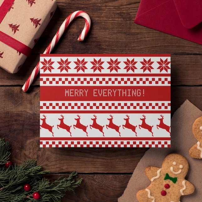 Nordic Print Reindeer Red Merry Everything Holiday (Creator Uploaded)