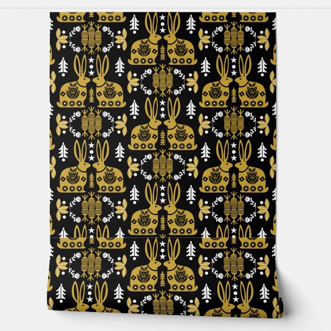 Nordic Rabbit Home Decor Wallpaper (Unrolling)
