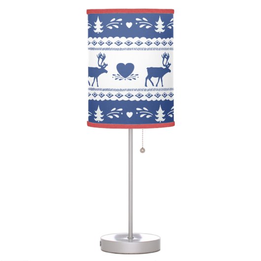 Nordic reindeer, heart and snowflake pattern table lamp (Left)