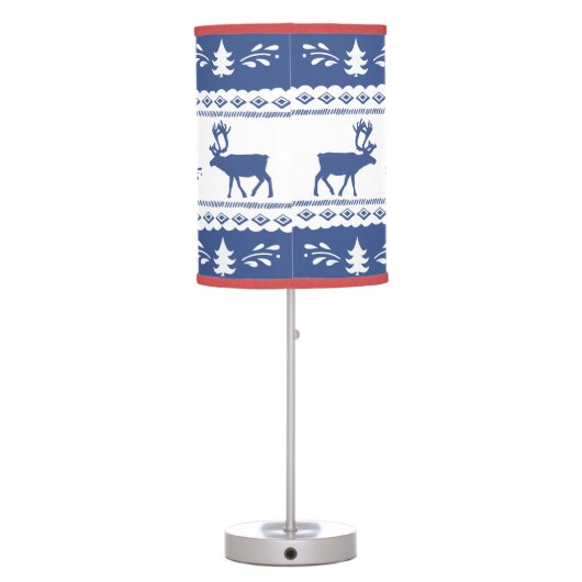 Nordic reindeer, heart and snowflake pattern table lamp (Back)