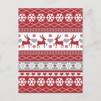 Nordic Reindeer Holiday Postcard
