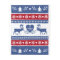 Nordic reindeer, snowflake, heart and tree pattern