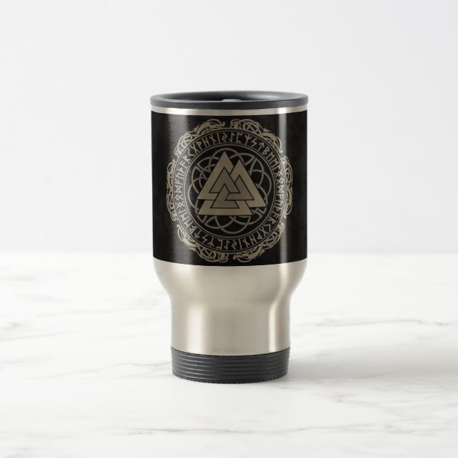 NORDIC RUNE SCANDINAVIAN MYTHOLOGY TRAVEL MUG (Center)