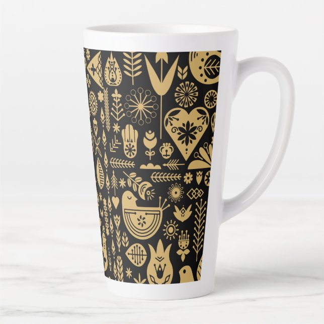 Nordic Scandinavian Christmas Decorations Latte Mug (Right)