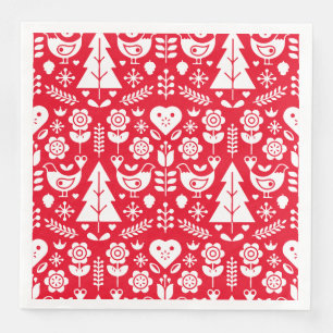 Nordic Scandinavian Christmas Decorations Paper Dinner Napkins