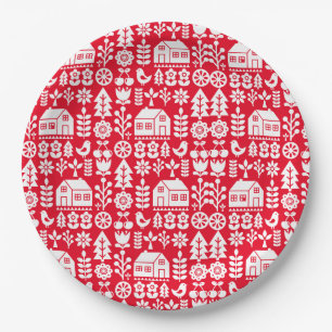 Nordic Scandinavian Christmas Decorations Paper Plates