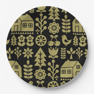 Nordic Scandinavian Christmas Decorations Paper Plates