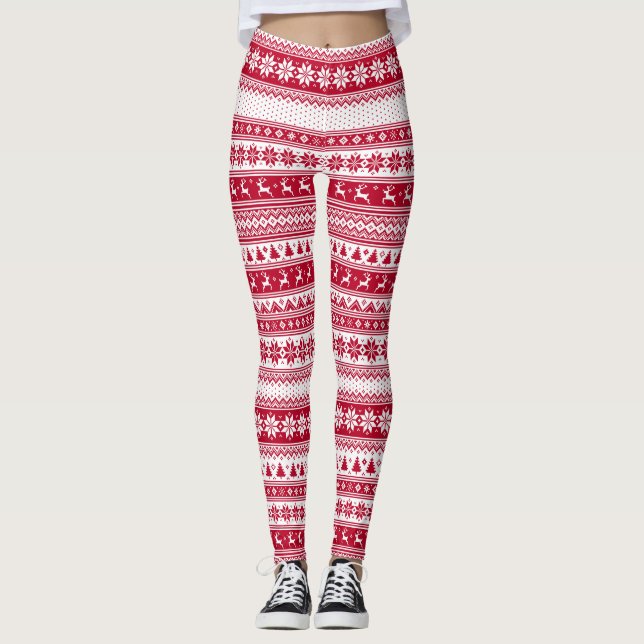 Nordic - Scandinavian Christmas Leggings (Front)
