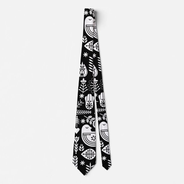 Nordic Scandinavian Christmas  Neck Tie (Front)