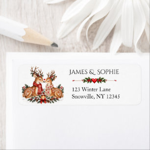 Nordic Scandinavian Christmas Reindeer Label