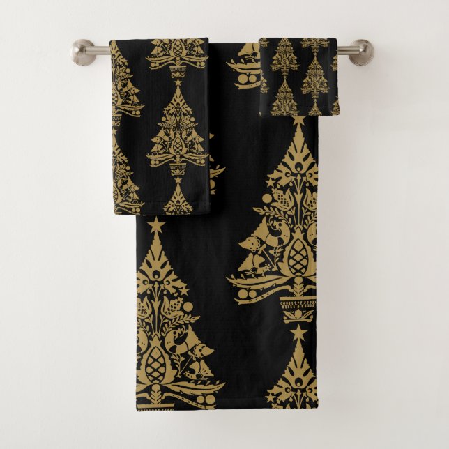 Nordic Scandinavian Christmas Tree Decorations Bath Towel Set (Insitu)