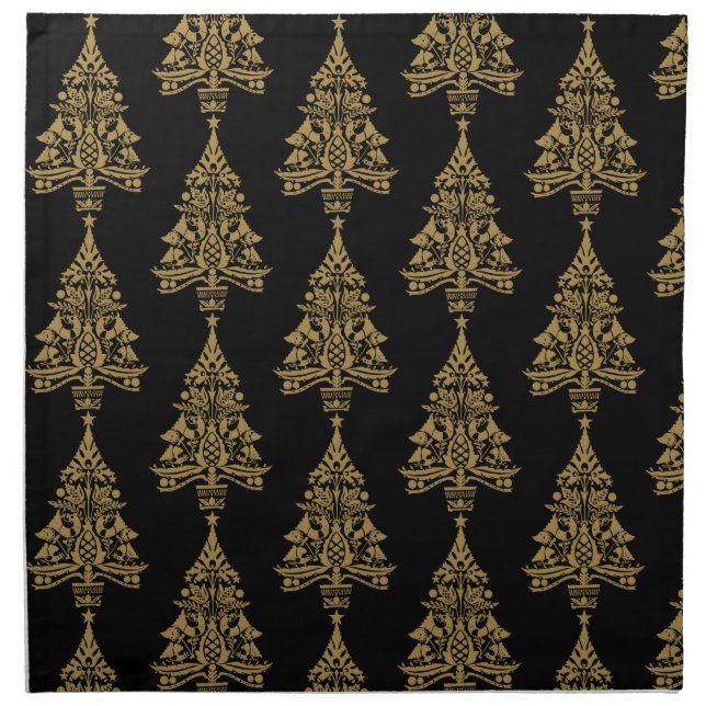 Nordic Scandinavian Christmas Tree Decorations Cloth Napkin (Front)