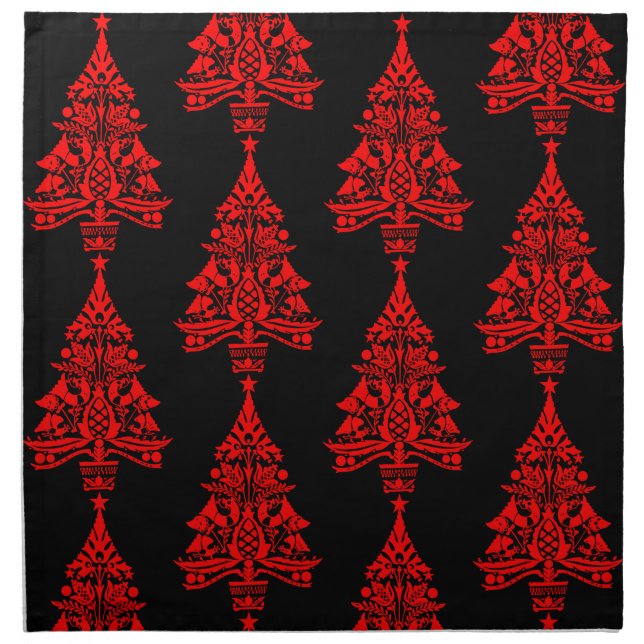 Nordic Scandinavian Christmas Tree Decorations Cloth Napkin (Front)