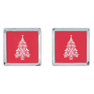 Nordic Scandinavian Christmas Tree Decorations Cufflinks