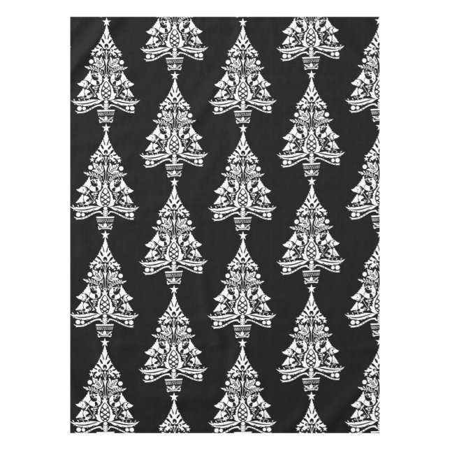 Nordic Scandinavian Christmas Tree Decorations Tablecloth (Front)