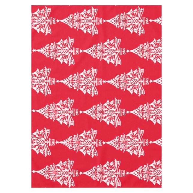 Nordic Scandinavian Christmas Tree Decorations Tablecloth (Front)