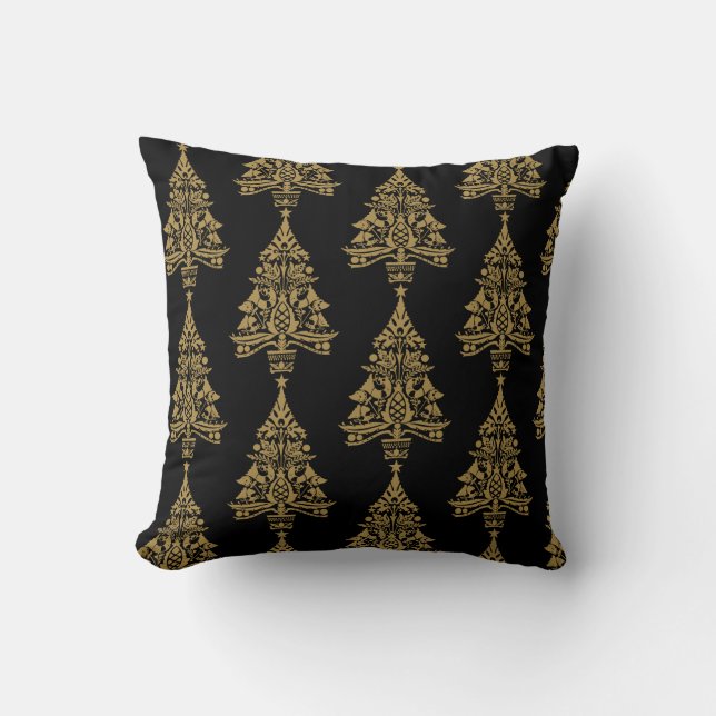 Nordic Scandinavian Christmas Tree Decorations Throw Pillow (Front)