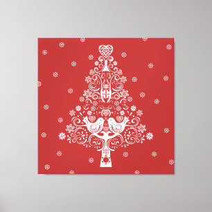 Nordic Scandinavian Christmas Tree Magic Canvas Print