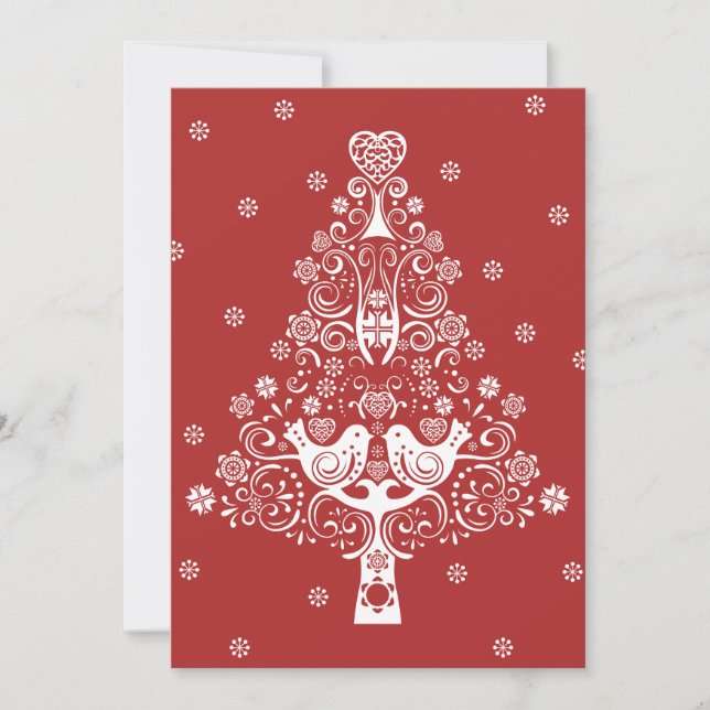 Nordic Scandinavian Christmas Tree Magic Holiday Card (Front)