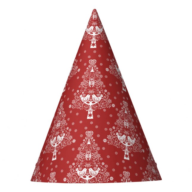 Nordic Scandinavian Christmas Tree Magic Party Hat (Front)