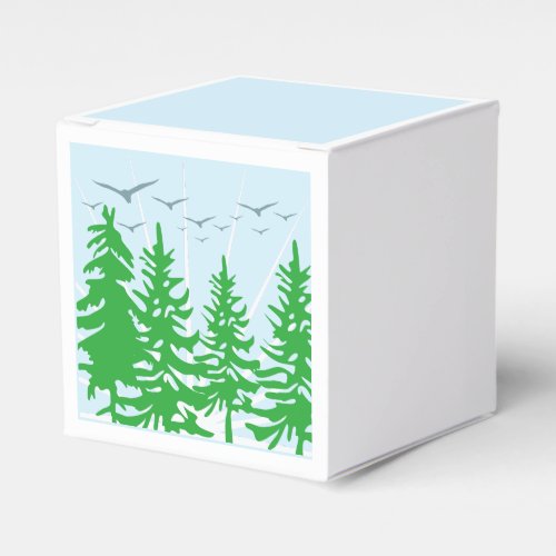 Nordic scandinavian Fir Trees  Favor Boxes