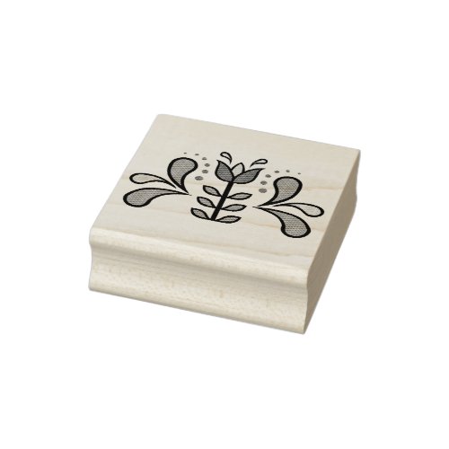 NordicScandinavian Folk flower floral folk art Rubber Stamp