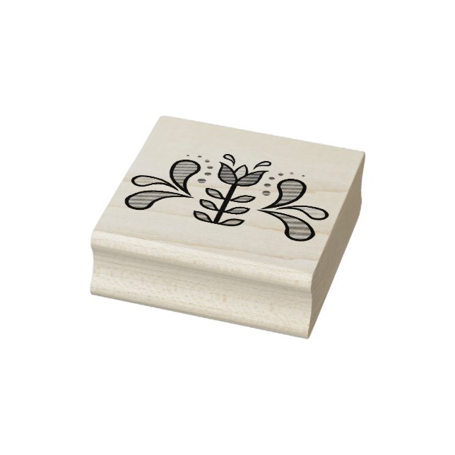 Nordic/Scandinavian Folk flower, floral, folk art Rubber Stamp (Stamp)