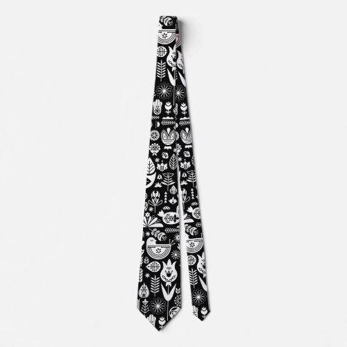 Nordic Scandinavian Folk Pattern Art   Neck Tie