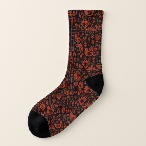 Nordic Scandinavian Folk Pattern Art   Socks