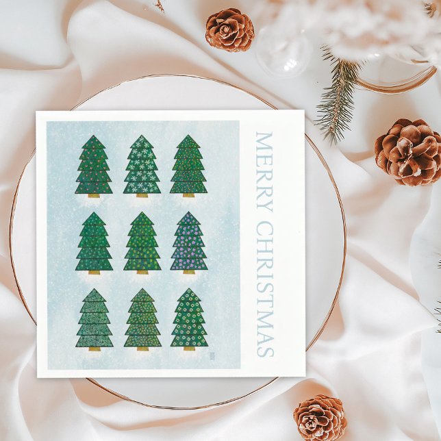 Nordic Scandinavian Geometric Christmas Trees Napkins (Creator Uploaded)