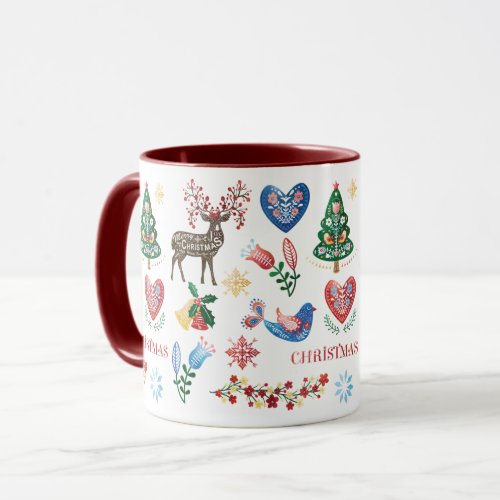 Nordic Scandinavian Style Christmas Pattern Mug