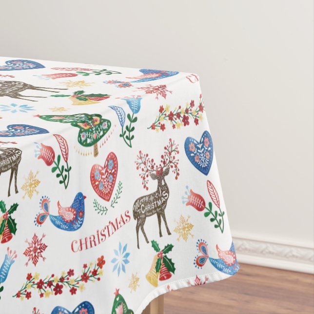 Nordic Scandinavian Style Christmas Pattern Tablec Tablecloth (In Situ)