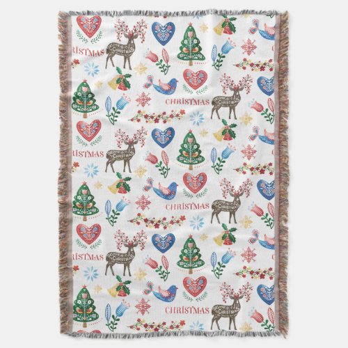 Nordic Scandinavian Style Christmas Pattern Throw Blanket