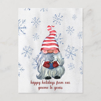 Nordic Scandinavian Winter Hygge Gnome Holiday Postcard