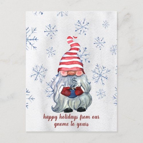 Nordic Scandinavian Winter Hygge Gnome Holiday Postcard