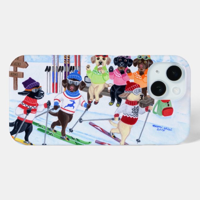 Nordic Skiing Labradors Painting Case-Mate iPhone Case (Back (Horizontal))