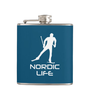 Nordic Skiing Life Flask