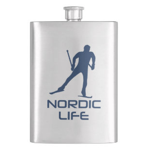 Nordic Skiing Life Flask