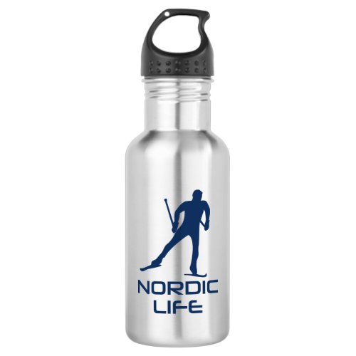 Nordic Skiing Life Stainless Steel Water Bottle