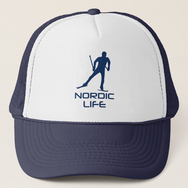 Nordic Skiing Life Trucker Hat (Front)