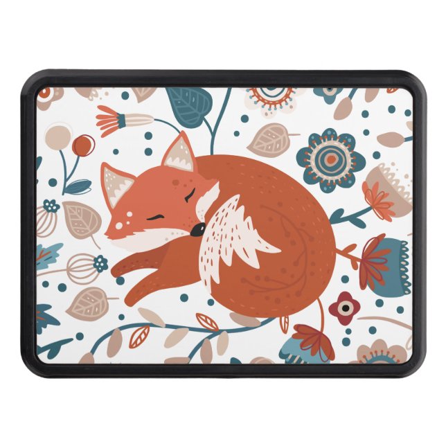 Nordic sleeping fox pattern  hitch cover (Front)