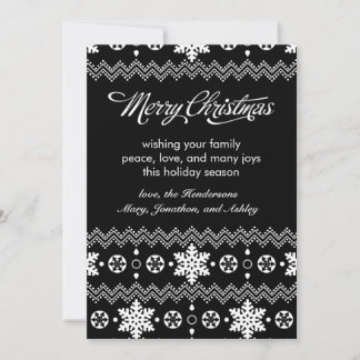 Nordic Snowflake Black & White Christmas Card