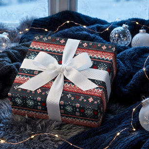 Nordic Snowflake Fair Isle Christmas Gift Wrap